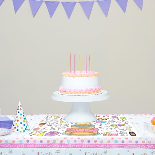 Jarthenaamcs J1922 24Pcs Happy Birthday Activity Paper Placemats Coloring Disposable Table Mats Cake Place Mats thumb #4