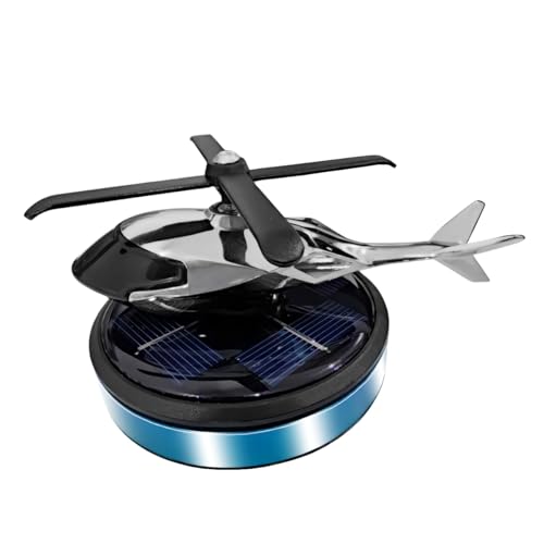 Helicopter Car Air Fresheners with Solar Rotating, Creative Perfume Decoration, Airplane Fragrance Diffuser for Home, Office (Blue)
