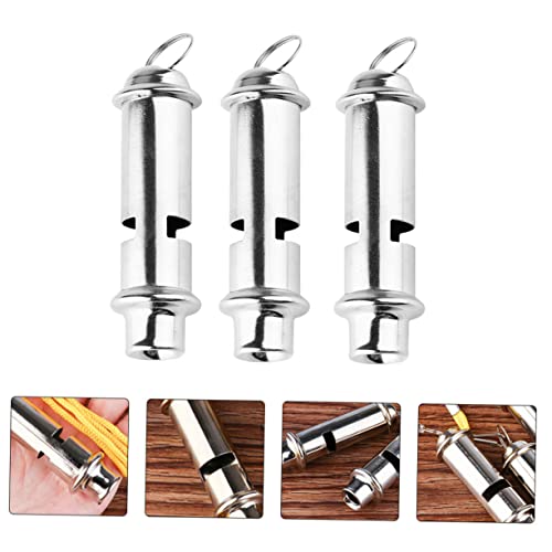 Set de 3 silbatos de emergencia de acero inoxidable miniatura 3