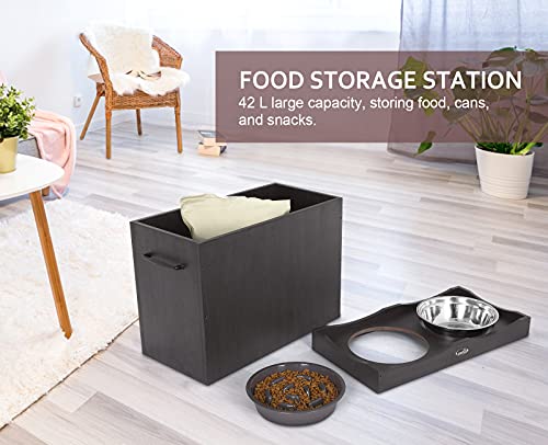 Pecute Elevated Dog Bowl Slow Feeder with Storage, Raised Dog Feeding Storage Station (42L) for Joint Pain Reduction… - Image 6