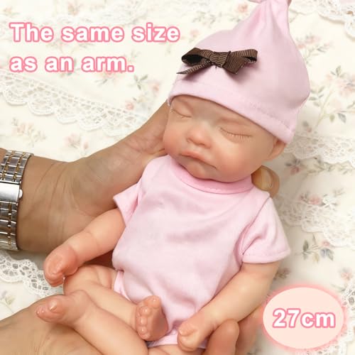 Muñeca Bebé Silicona Reborn 27 cm Cuerpo Completo Suave miniatura 3