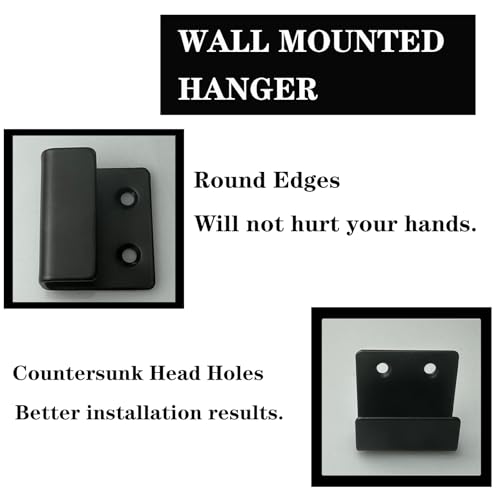 Image of 12 Pcs Wall Mount Hanger Bracket, Mirror Hanger Brackets, Wall Hanger for Mirrors, Picture Frame, Tile, Ceramic, Wall Display (Large Size, Black)