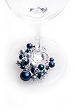 Elegant Good Quality Hand Made Wine Glass Charms by Snownia for Stemmed Glasses. Best Drink Accessories. Can be Used as a Glass Marker or Identifier. Gift Idea for Birthday or Christmas. White Box