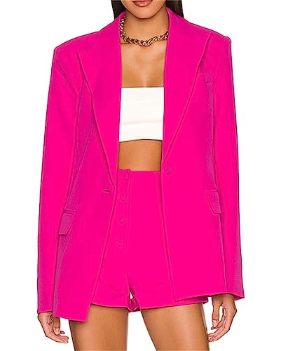 2 Pcs Women Shorts Suits Minimalism Jacket Lightweight Work Office Lady Summer Blazer Women Shorts