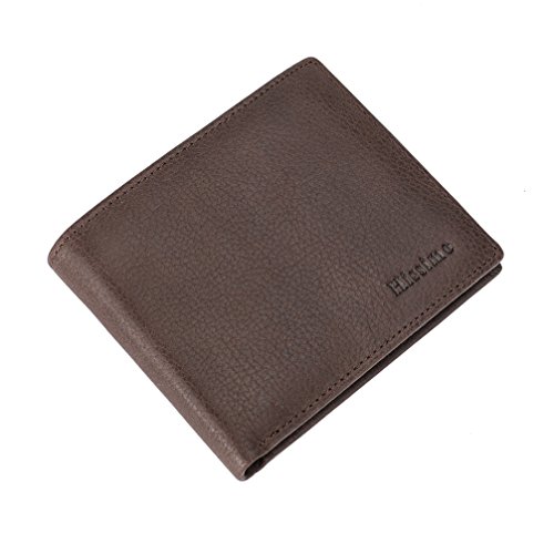 Mens Wallet Genuine Leather Bifold Rfid Blocking Wallet With 2 Id Window Slots - Coffee #TOP6