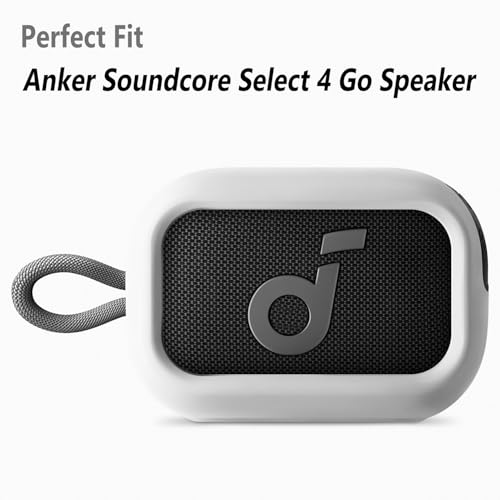 Image of Geiomoo Silicone Case for Anker Select 4 Go Speaker, Protective Portable Scratch Shock Resistant Cover (White)