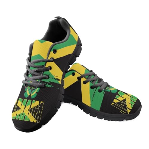 HUGS IDEA British Flag Pattern Men Running Sneakers Lightweight Walking Shoes