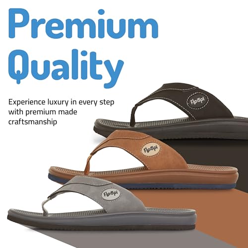 Floopi Flip Flops for Men Texture Soft EVA Footbed Men Beach Sandals With Soft Webbing Toe Post Comfort Fit Sandals with Indoor & Outdoor Anti Skid Soles3