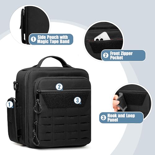 Damero Kopfhörer Tasche für Flieger, kleine Pilotenkoffer für Kopfhörer, Tasche für Flugkopfhörer mit Schultergurten, Schwarz