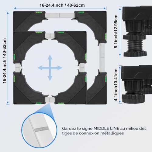Bases de réfrigérateur anti vibration support de machine surélevé réglable