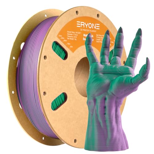 Image of ERYONE Matte Dual Color PLA Filament 1.75 mm for 3D Printers,Accuracy + /- 0.03mm,1kg / Spool(2.2lbs), Matte Red Purple&Green