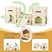 HIIMALEX Extra Large Wooden Bunny Castle House Multistory Climbing Tower Hideout Ventilated Sturdy Habitat for Rabbit Guinea Pig Chinchilla Ferret