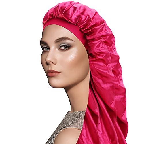 Braid Bonnet For Sleeping Long Hair Women Silk Shower Cap Satin Bonnet