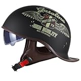 オートバイヘルメット バイク用ヘルメット 半帽ヘルメット レトロハーレーヘルメットハーフヘルメット メンズ レディース 自転車ヘルメット ジェットヘルメット 野球帽 スケートボード 電動バイク 帽子 四季 複数 超軽量 (L,A08)