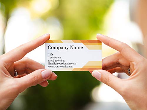 Custom Printed Business Cards - Thick Sturdy Stock - 3.5" x 2" - 100% Made in the U.S.A. (Orange Tech, 100)