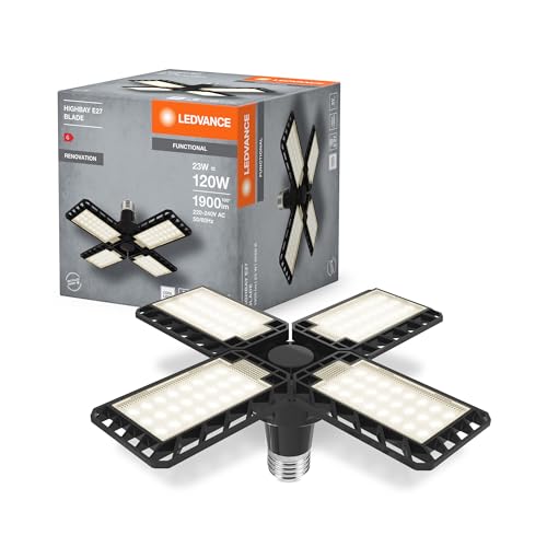 LEDVANCE LED FLOODLIGHT HIGHBAY E27 24W BK, ideal für Renovierungsarbeit