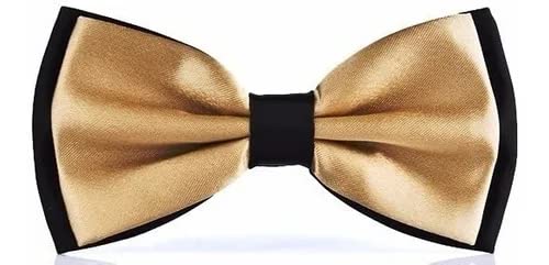 Gravata Borboleta Dupla Bege com Preto Exclusiva Ref 249 (infantil, Bege/Preto)