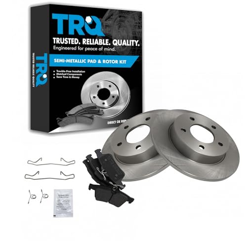 Image of TRQ Rear Semi Metallic Brake Pad and Rotor Set | For 2006-2013 Mazda 3 2.0L