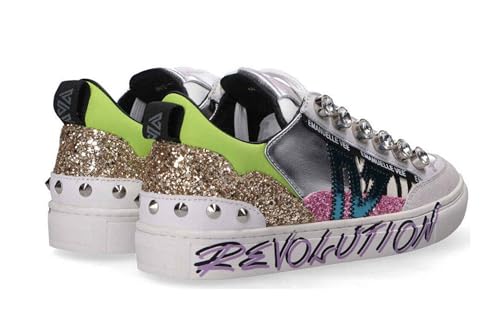 Sneakers Olivia pour vos sorties urbaines, look animalier blanc et argent chic - 5