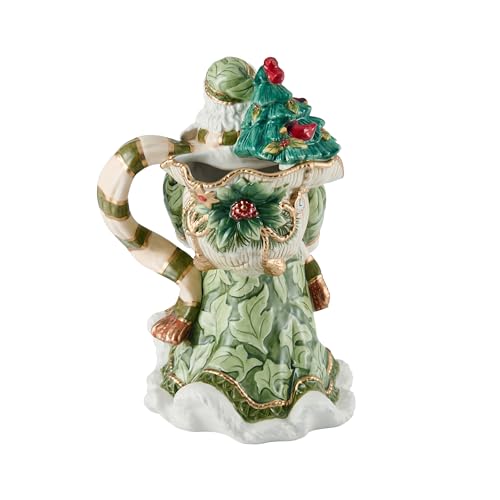 Fitz-and-Floyd-Holiday-Home-Green-Santa-Pitcher-48-Ounce Fitz and Floyd Holiday Home Green Santa Pitcher 48 Ounce