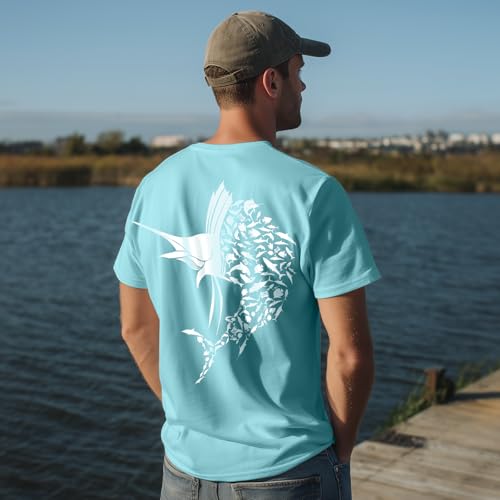 Palmyth Fishing Shirts for Men Short Sleeve Sun Protection T Shirt UPF 50+ Quick Dry Tee4