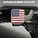 KHGUZ Ameican Flag Trailer Hitch Cover, 2 Inch Dustproof Tow Receiver Tube Hitch Plug, Patriotic Vehicle Exterior Plug Protection Cap Insert Accessories, Universal for Most Cars (Red)
