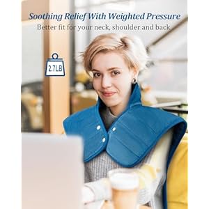 Heating Pad for Neck and Shoulders and Back, Birthday Gifts for Women Men Mom Dad Her Him Wife, Heating Pad for Back Pain Relief, Electric Heat Pad, 6 Heat Settings 4 Timers Auto-Off, 22" x 37" Blue Heating Pad for Neck and Shoulders and Back Birthday Gifts for Women Men Mom Dad Her Him Wife Heating Pad for Back Pain Relief Electric Heat Pad 6 Heat Settings 4 Timers Auto Off 22 x 37 Blue