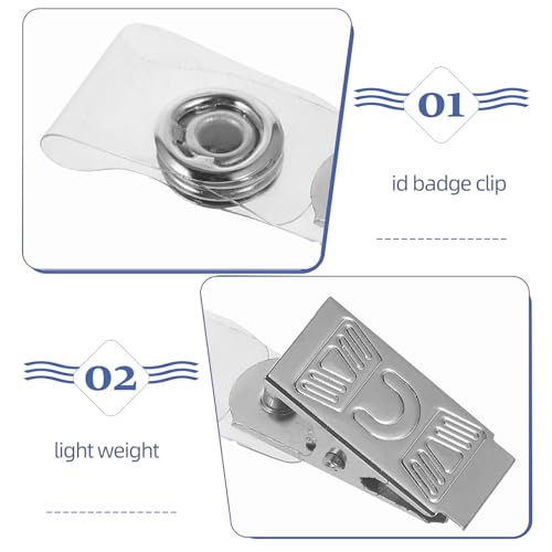 Clips pour badges d'identification à fixation robuste en métal résistant - 300 pièces - 3