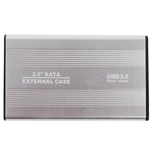 Zunate Boîtier de Disque Dur Externe USB 3.0, Taux de Transmission Jusqu'à 5 Gbps Boîtier de Disque Dur Externe en Aluminium pour Disque Dur Externe 2,5 Pouces Prenant en Charge 4 to(Argent)