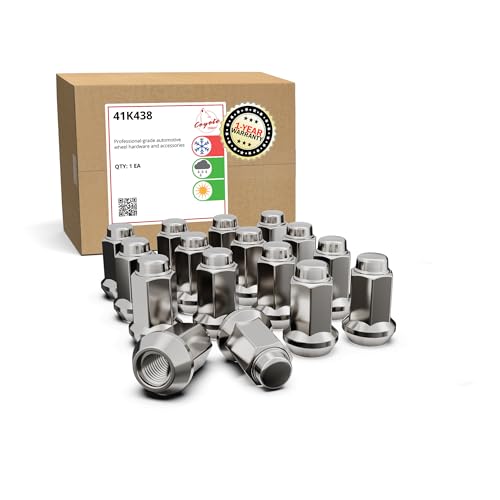 Wheel Accessories Parts 16 Pcs M10x1.25 Thread Bulge Acorn 1.26' Long Lug Nuts Chrome 14mm Hex Fits...