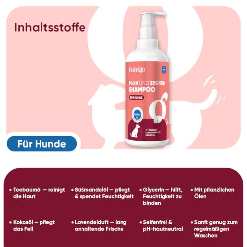 Animigo šampon protiv buha i krpelja za pse - Šampon za čišćenje pasa - 500 ml