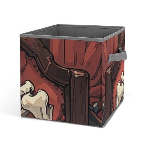 Boîte de rangement imprimée squelette pliable et ultra pratique