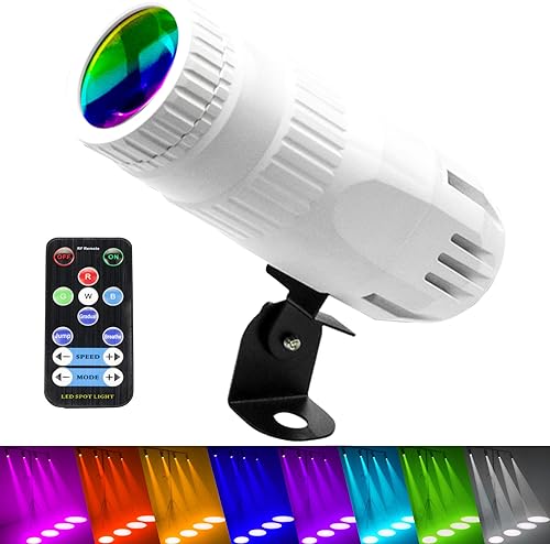 Latta Alvor Mini Beam LED Spotlights - 4 Colour RGBW Waterproof Rotating Lights, IP65 Indoor/Outdoor Stage Lighting for Parties, Weddings, DJ Events (White)