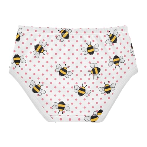 Wusikd Bumblebee Insect Girls' Underwear Cotton Pink Polka Dots Girls Briefs Soft Toddler Underwear 5T2
