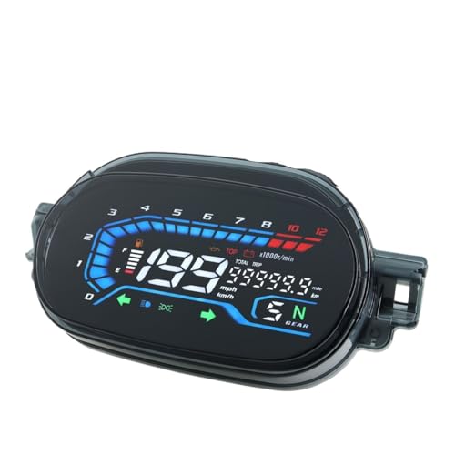 Compteur de vitesse digital moto 12000 TR/Min jauge tableau de bord noir pour Y125ZR