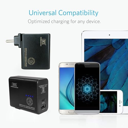 Image of MX 5000mAh 2-in-1 Powerbank with Wall Charger| Dual USB Ports | Portable Fast Charging for iPhone, Android & USB Devices | Compact Travel-Friendly Charger