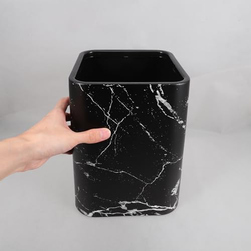 Caneca de basura moderna con patrón de mármol negro miniatura 3