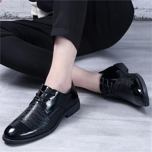 Mens Lace up Casual Oxford Dress Shoes British Style Korean Trend Soft Sole Comfortable Business Office Wedding Leather Shoes2