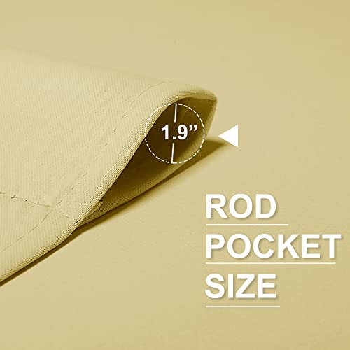 RYB HOME Bathroom Curtains Room Darkening Privacy Small Window Curtains for Bedroom Kitchen Basement RV Camper Portable, Wide 29 inches x Long 30 inches, Light Yellow, 2 Panels