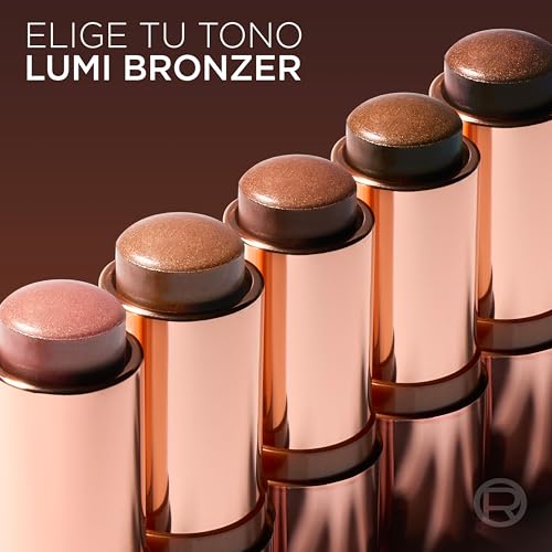 L'Oréal Paris Lumi Le Bronzer Stick Soleil Bronceador iluminador en barra Modulable y difuminable, Proporcionan un brillo luminoso y Bronceado, Toasted Sunlight - imagen 8