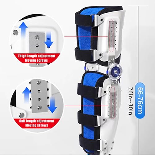 lopfg Knee Brace for Post-Op Immobilization & Stabilization, Adjustable Collateral Bars, Widely Used in US Hospitals, Mid-Range ALL (Right feet+knee brace)