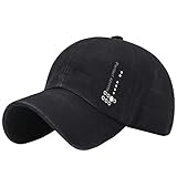 Cantidad: 1 Gorra de béisbol casual para hombre, gorra de béisbol ajustable, gorra lavada llana, gorra de béisbol deportiva, gorra de ángel, Negro , Talla única