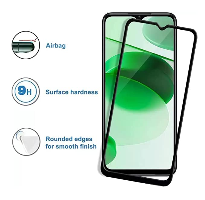 Image of Screen Protector for realme C25Y / C25s / C25 (Black) Tempered Glass Edge-to-Edge 6D Screen Guard With Installation Kit