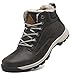 Botas de Nieve Mujer Antideslizante Fur Forro Aire Libre Senderismo Escalada Trekking Zapatos Invierno Hombre Botines Gris 45