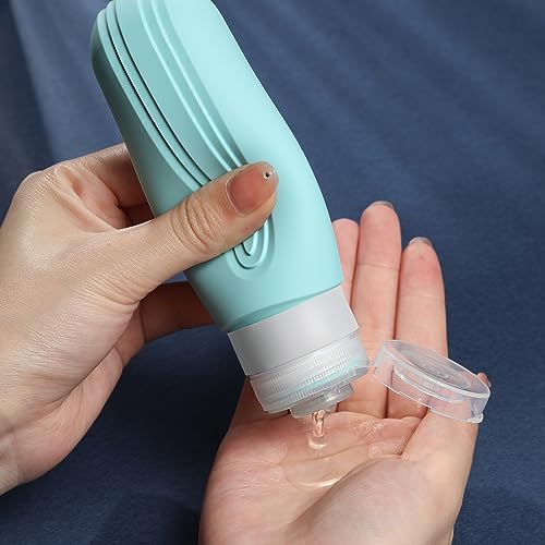 Image of Travel Bottles for Toiletries, 5 Pack TSA Approved Travel Size Containers, 3oz Leak Proof Refillable Travel Accessories for Shampoo Conditioner, BPA Free Travel Bottles with Toiletry Bag