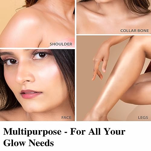 Image of LA MIOR Cosmic Glow Body Highlighter - Aurora | Liquid Highlighter for Body, Flawless Radiance, Lit-from-Within, Blurs Imperfections, Transfer & Sweat Proof, Clean - 50ml