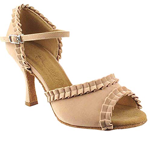 Women s Ballroom Dance Shoes Tango Wedding Salsa Dance Shoes Light Tan Velvet Sera7001EB Comfortable - Very Fine 2.5  Heel 8.5 M US [Bundle of 5]