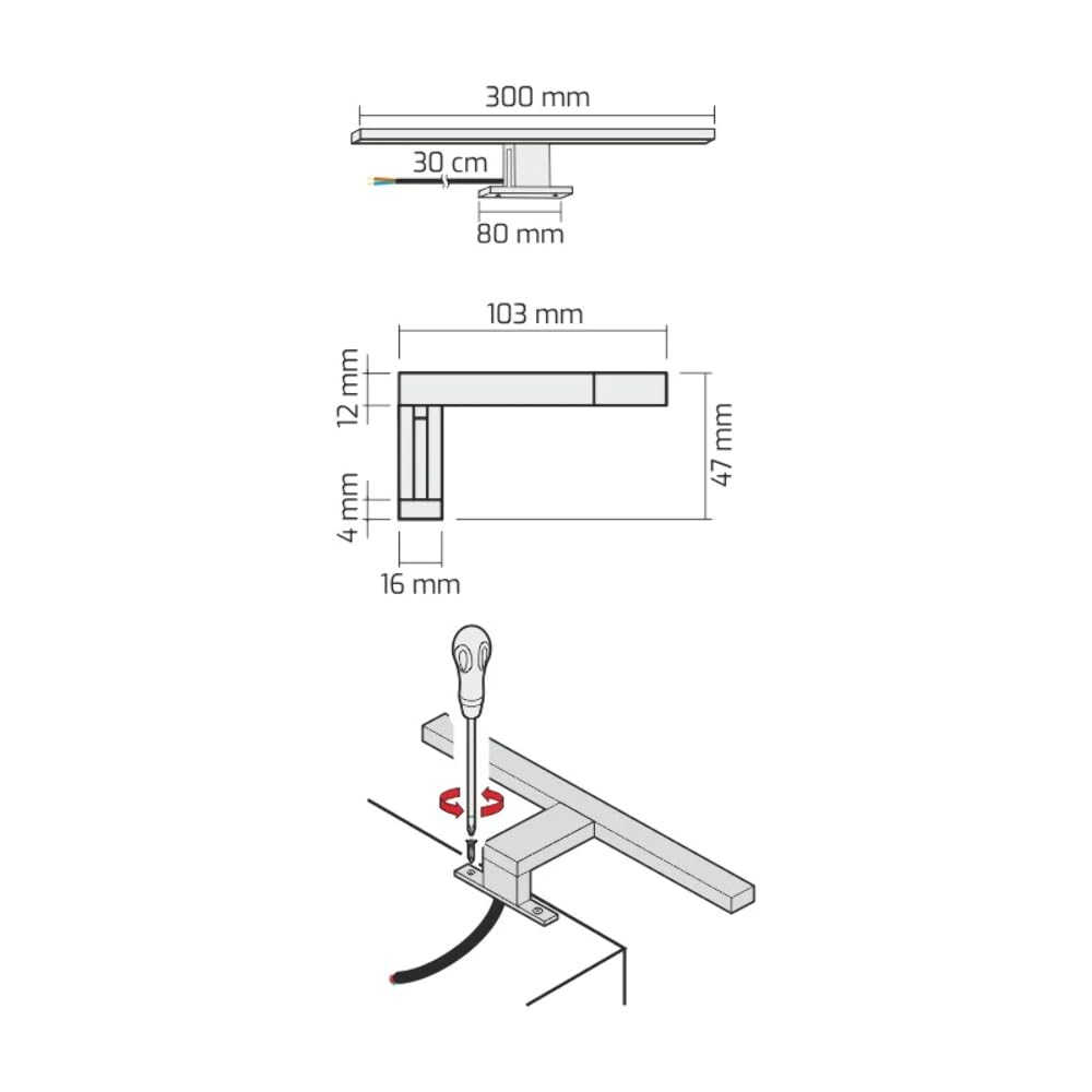 Lámpara LED UNIVERSAL ÁMBAR DORADO - 550 lúmenes en blanco neutro/Luz de baño/Luz de armario/Iluminación LED