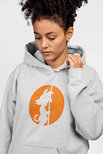 Blusa Moletom Casaco Goku Criança Dragon Ball Unissex Cinza e Preto Tamanho:G