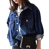 replay jeansjacke damen schwarz Design: damen mädchen beiläufig stilvoll bestickt rose gewaschene jeans denim jeansjacke jacket oberbekleidung coats mantel